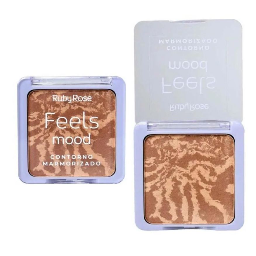 Ruby Rose Paleta de Bronzer Blush e Iluminador Feels Mood 14.9g Hb-7528