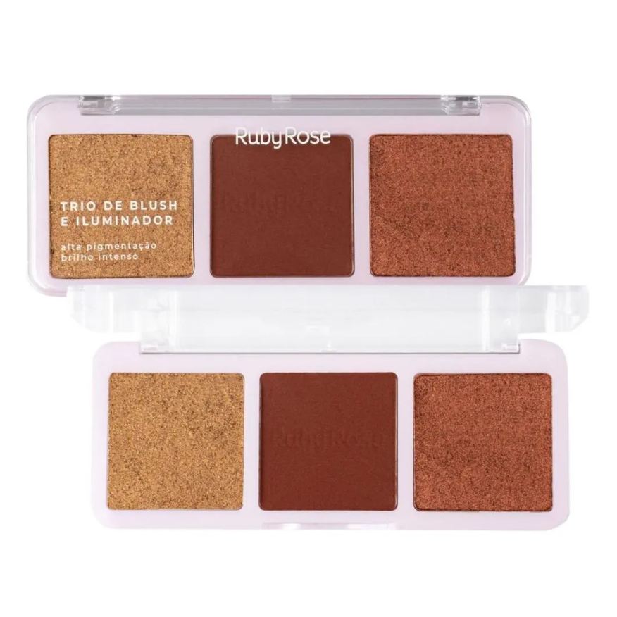 Ruby Rose Trio de Blush e Iluminador Hb-583-2 20,8g
