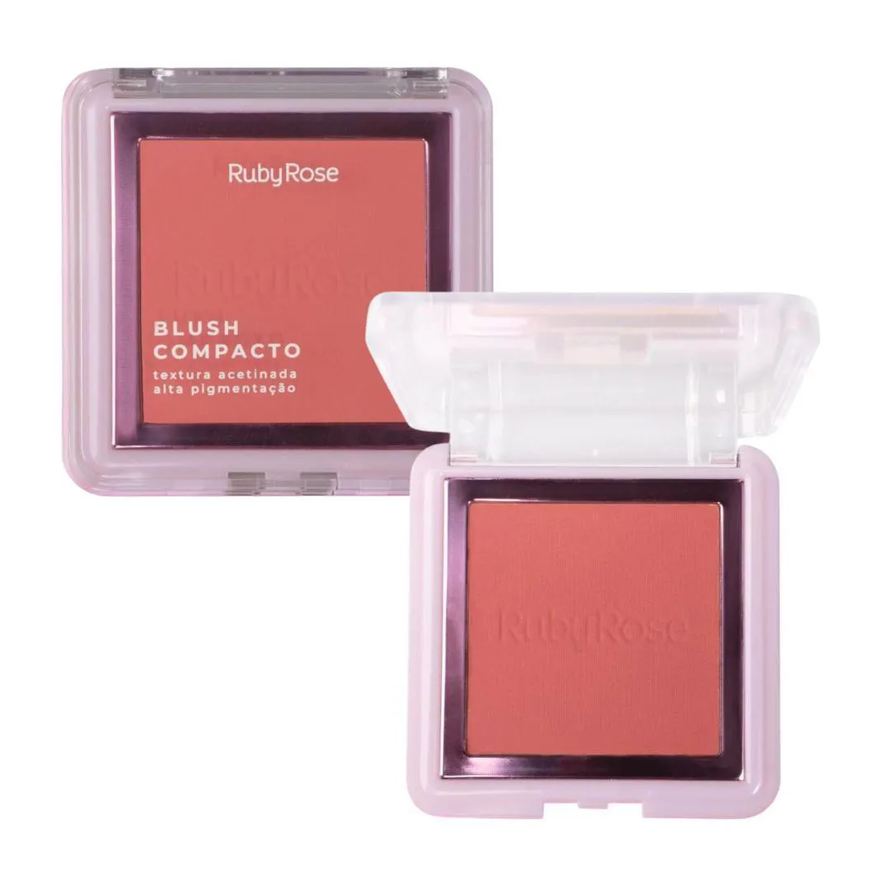 Ruby Rose Blush Compacto Textura Acetinada Bl40 7,3g