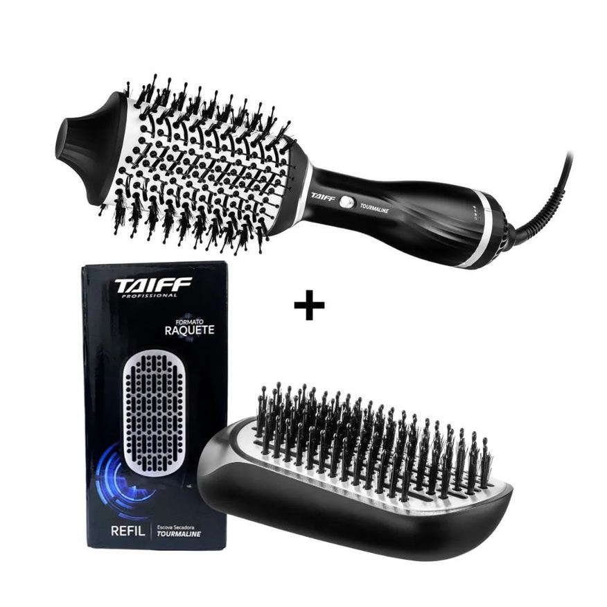 Taiff Kit Tourmaline Escova Secadora 1200w 127v + Refil Raquete