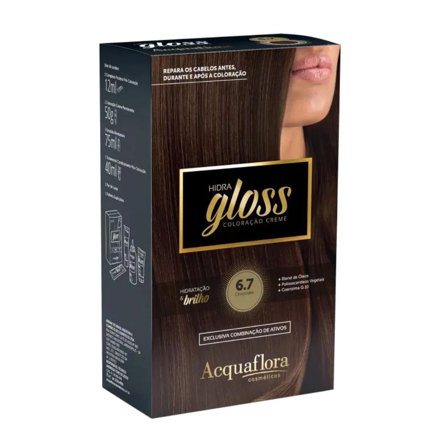 Acquaflora Coloração Creme Kit Hidra Gloss 6.7 Chocolate