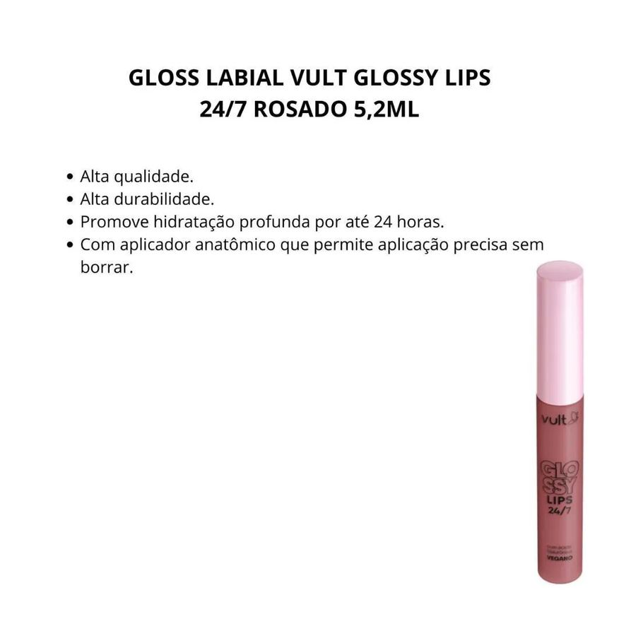 Vult Gloss Labial Glossy Lips 24/7 Rosado 5,2ml