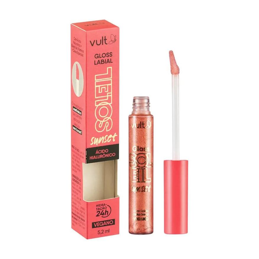 Vult Gloss Labial Soleil Sunset Ácido Hialurônico Praiana 5,2ml