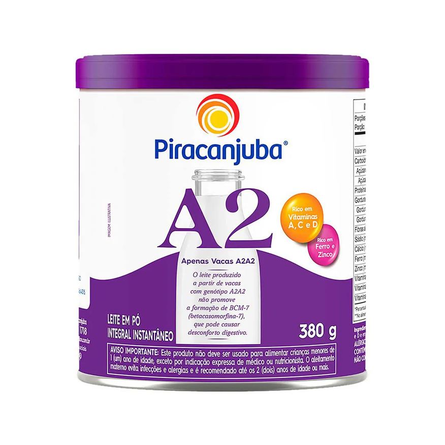 Piracanjuba Leite em Pó A2 Vitaminado 380g