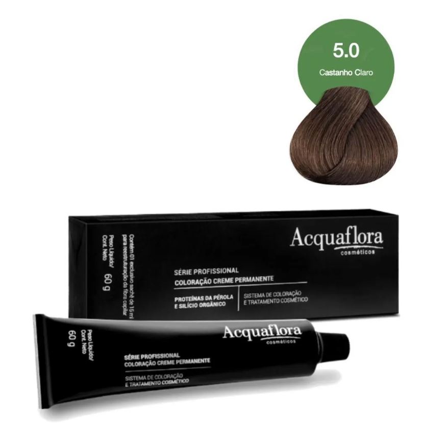 Acquaflora Coloração Creme Vegana 5.0 Castanho Claro 60g