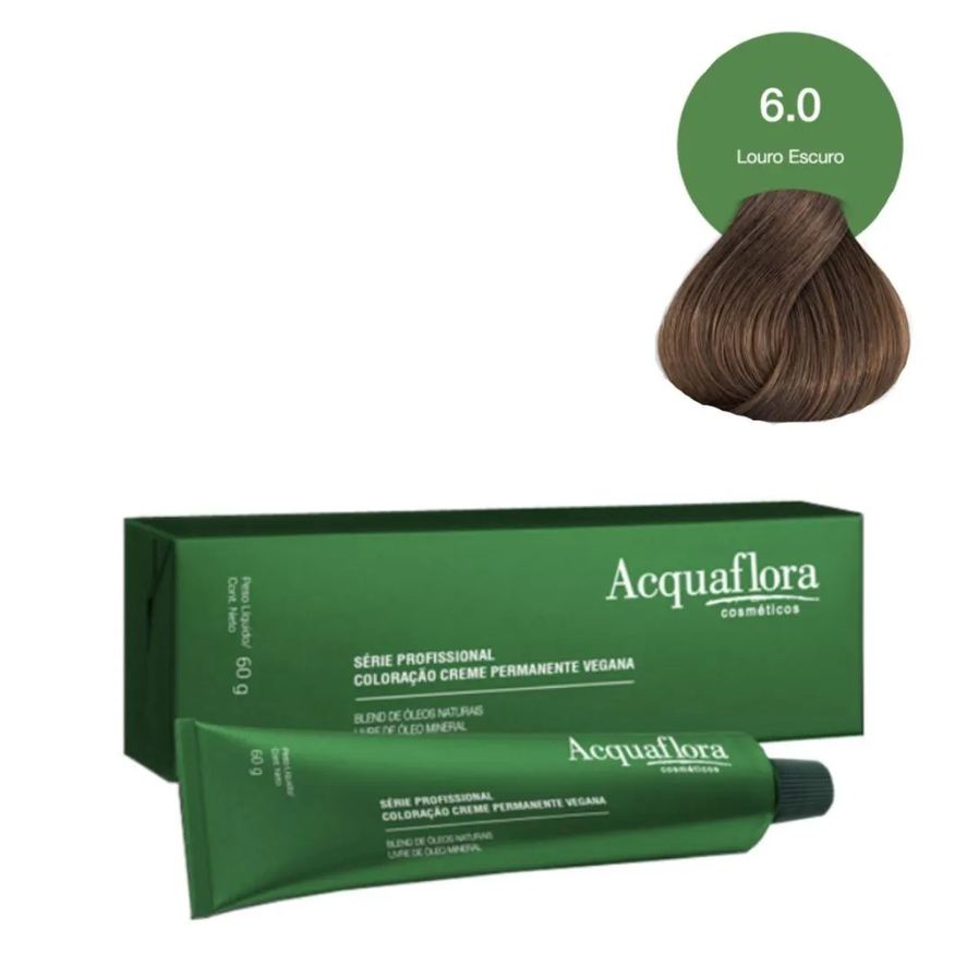 Acquaflora Coloração Creme Vegana 6.0 Louro Escuro 60g