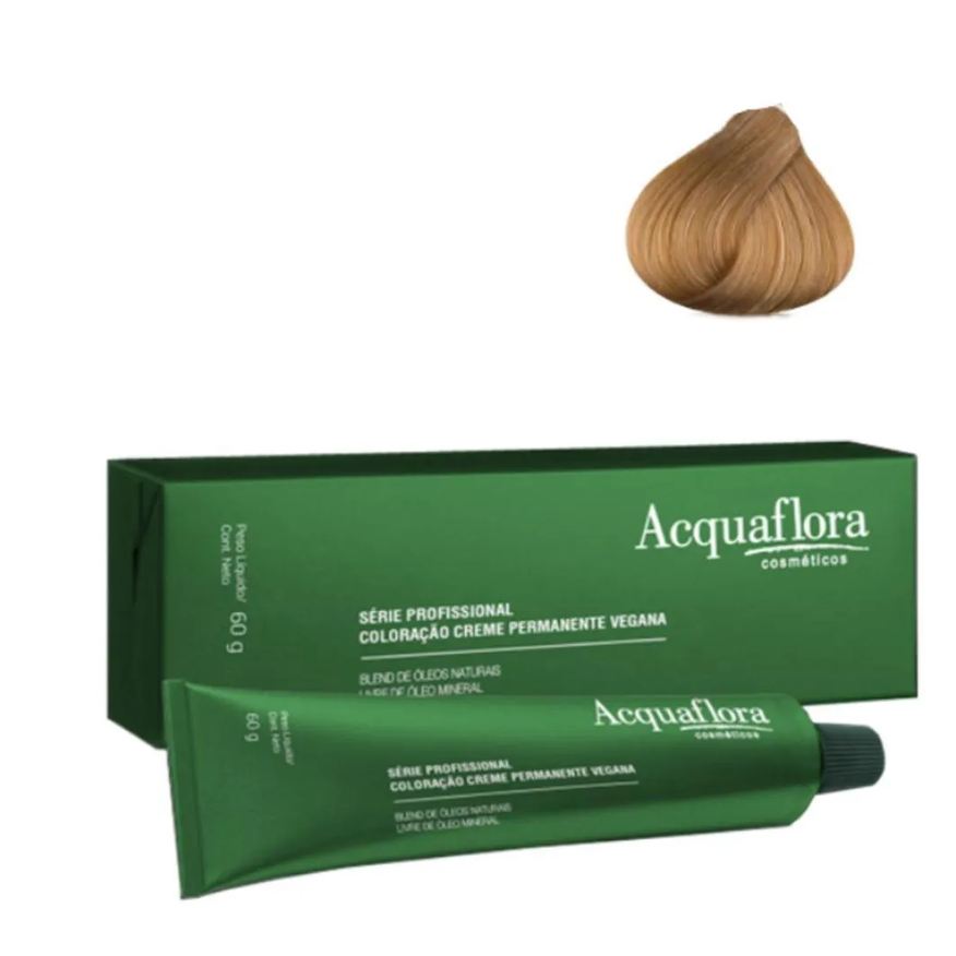 Acquaflora Coloração Creme Vegana 8.3 Louro Claro Dourado 60g
