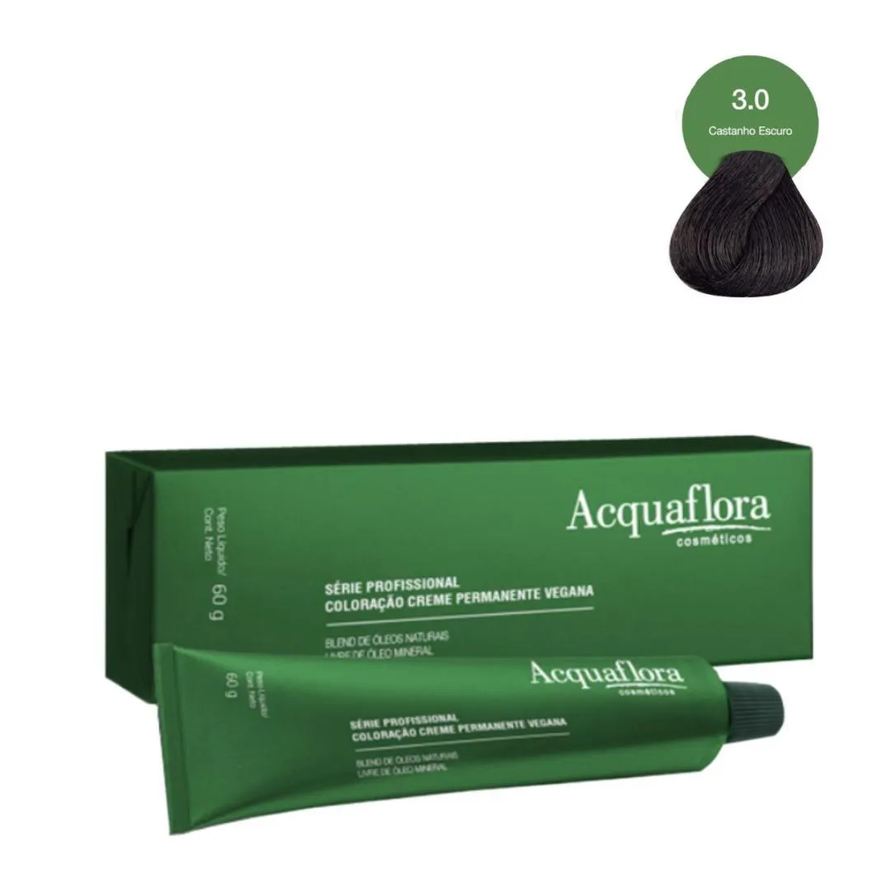 Acquaflora Coloração Creme Vegana 3.0 Castanho Escuro 60g
