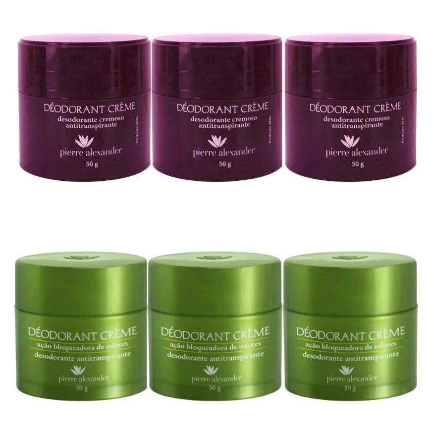 Pierre Alexander Kit Desodorante Antitranspirante Creme 50g 6 unidades