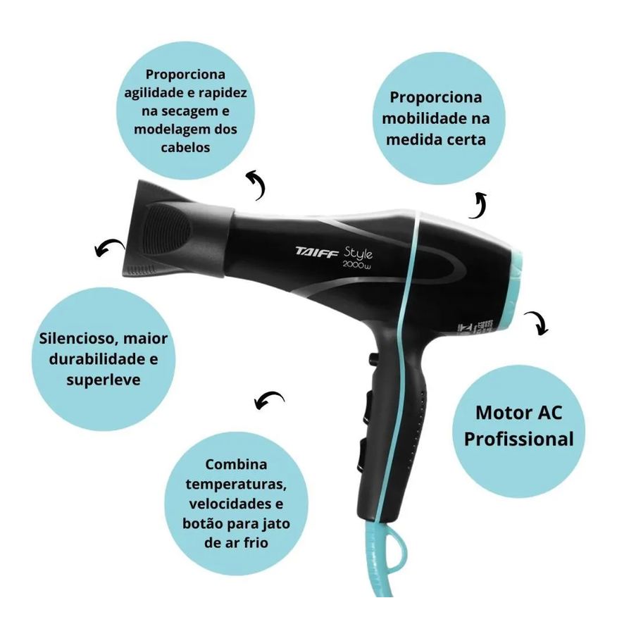 Taiff Secador Style Preto 2000w 220v