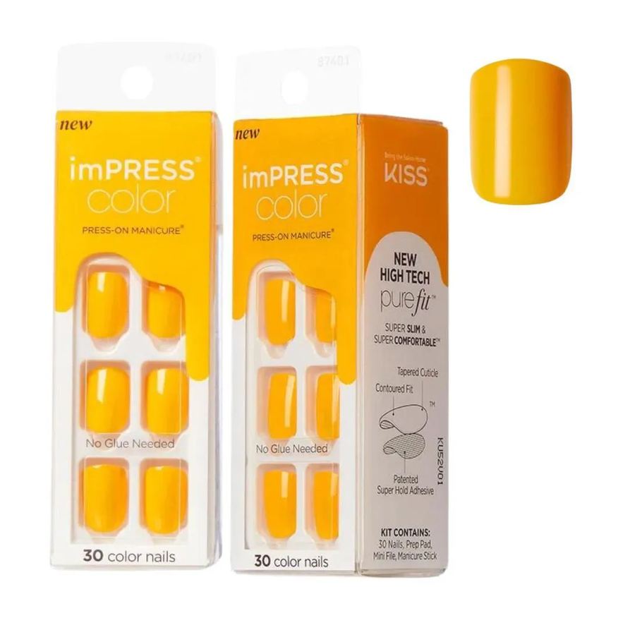 Kiss New York Unhas Autocolantes Kiss Impress Color Press-on Manicure Cheerful Heart Imc15xb