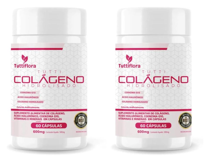 Tuttiflora 2x Tutti Colágeno Hidrolisado+ácido Hialurônico+q10+biotina+vit 60 cápsulas 600mg