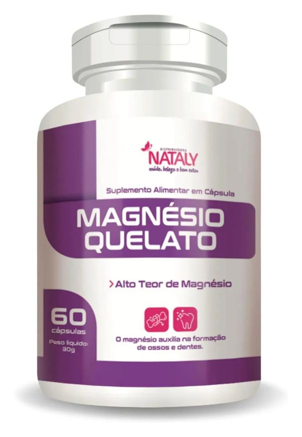 Nataly Magnésio Quelato 260mg por Porção 60 cápsulas