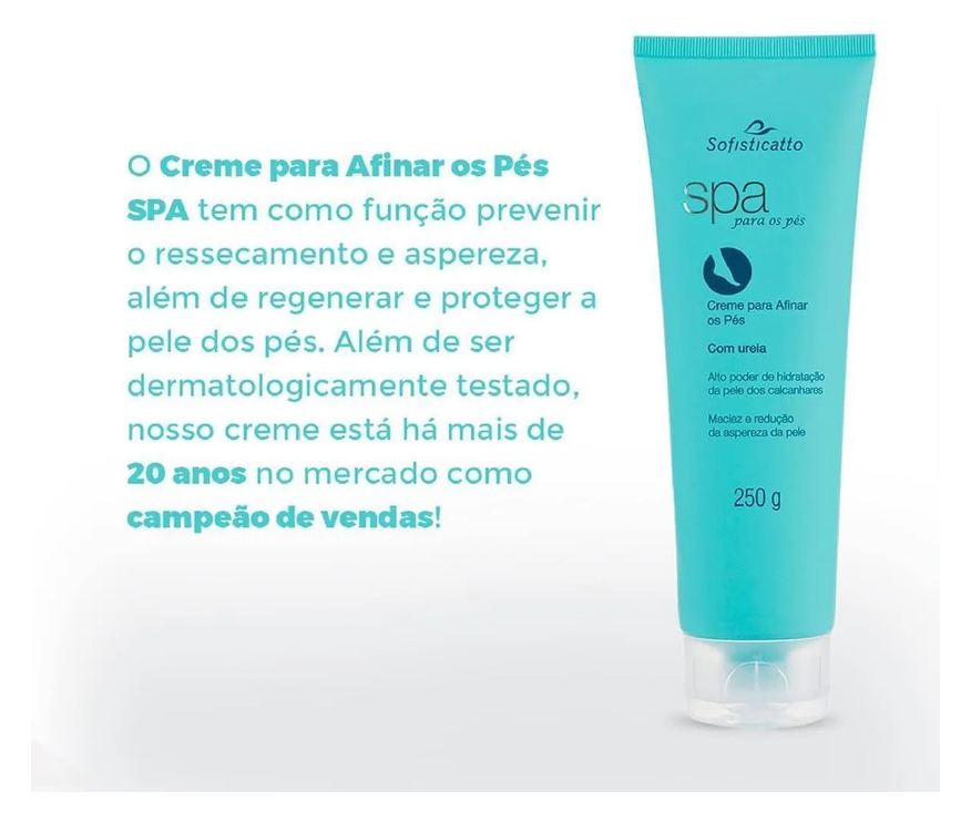 Creme Spa para Afinar os Pés com Uréia 250g Sofisticatto