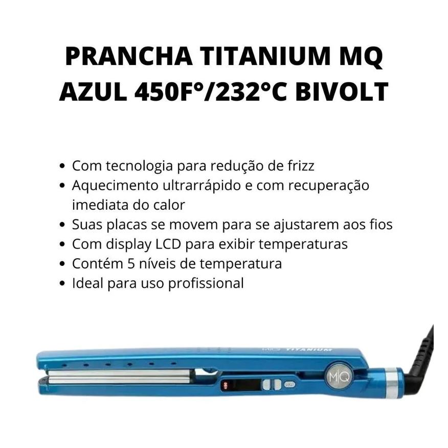 Titanium Prancha Mq Azul 450f° Bivolt