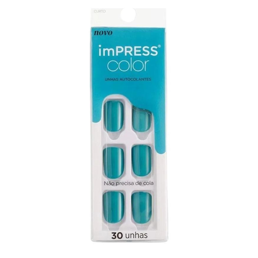 Kiss New York Unhas Autocolantes Kiss Ny Impress Curto Beach Waves Kimc021b