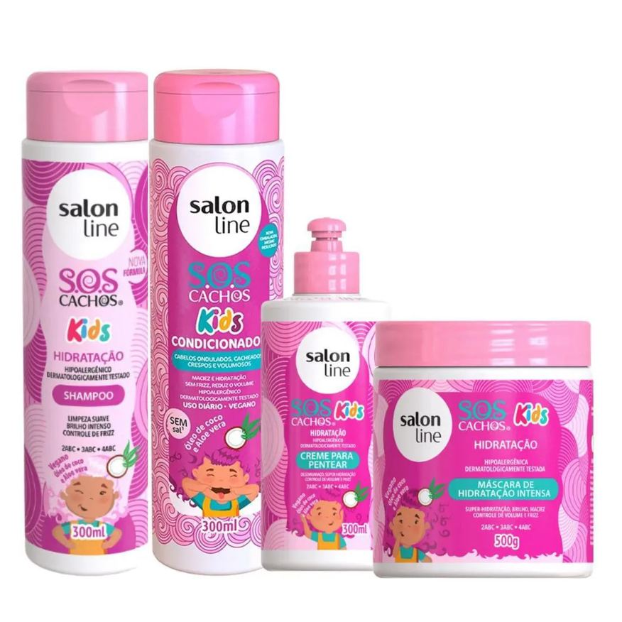 Salon Line Kit Sos Cachos Kids Hidratação C/4