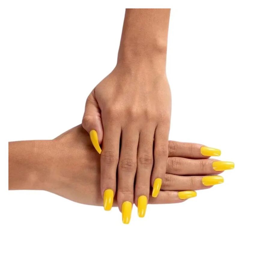 Postiças Unhas Colors Kiss New York Amarelo Canário Bailarina Longo