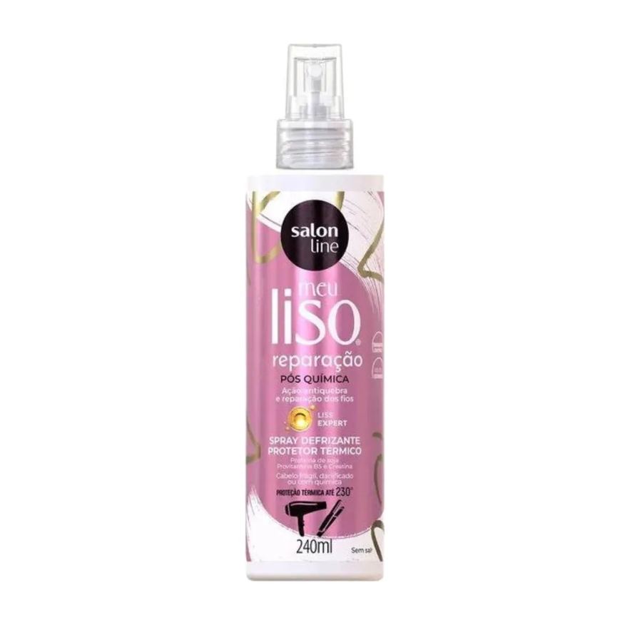 Salon Line Spray Defrizante Meu Liso Reparação Pós Química 240ml