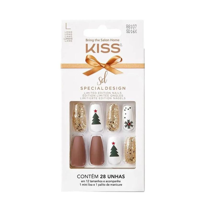 Postiças Unhas Kiss Sd North Pole Long C/28un Sd16x