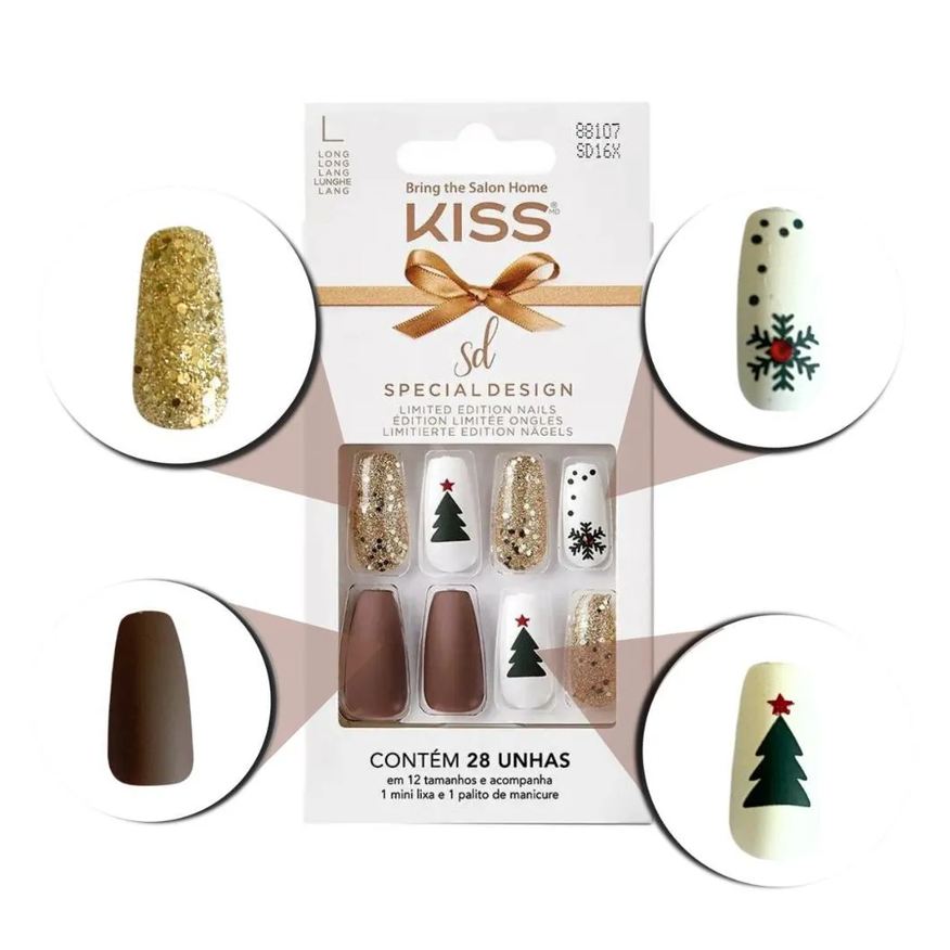 Postiças Unhas Kiss Sd North Pole Long C/28un Sd16x