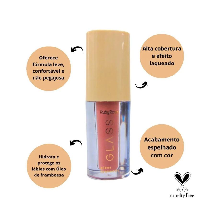 Ruby Rose Gloss Laqueado Glass Bg06 3ml