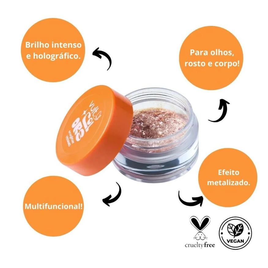 Vult Ecoglitter Multifuncional Colors Prata Paête 1g