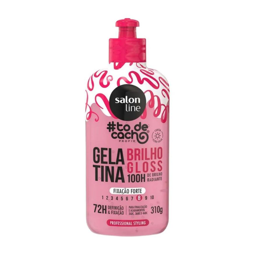 Salon Line Gelatina Brilho Gloss #todecacho Fixação Forte 310g
