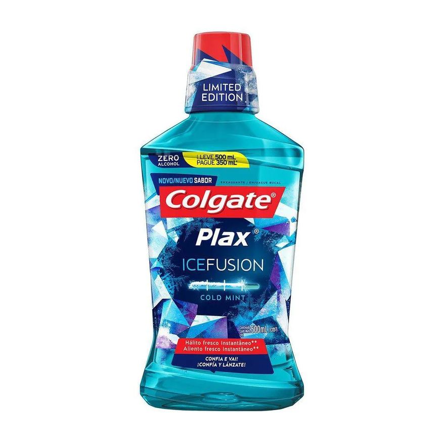 Colgate Enxaguante Bucal Zero Álcool Cold Mint Pax Ice 500ml
