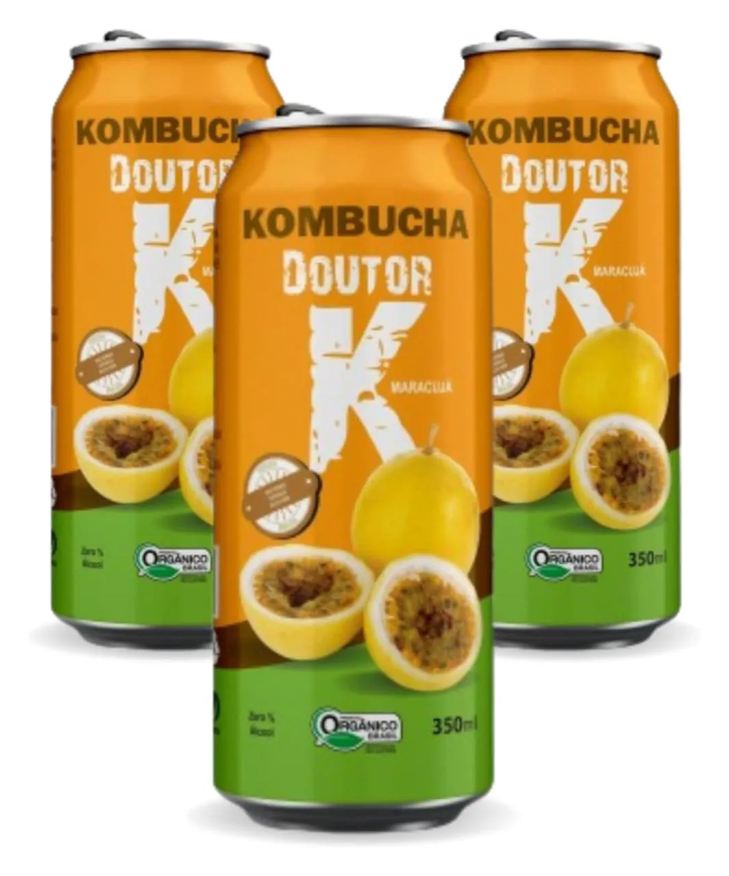 Kombucha Doutor K 3x Kombucha Abacaxi e Menta 350ml Doutor K