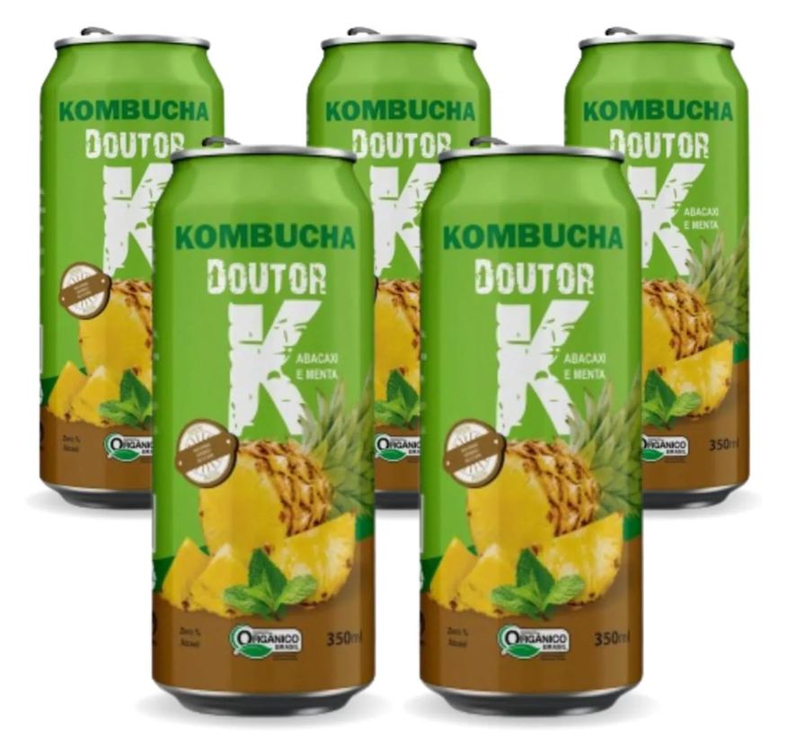 Kombucha Doutor K 5x Kombucha Abacaxi e Menta 350ml Doutor K