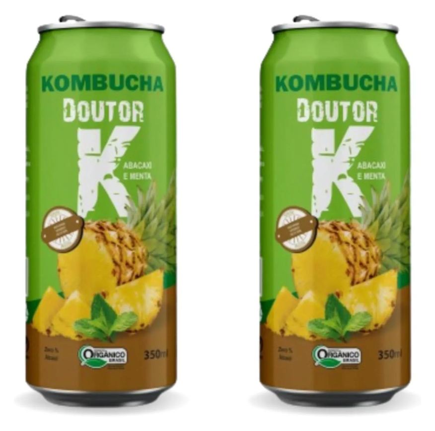 Kombucha Doutor K 2x Kombucha Abacaxi e Menta 350ml Doutor K