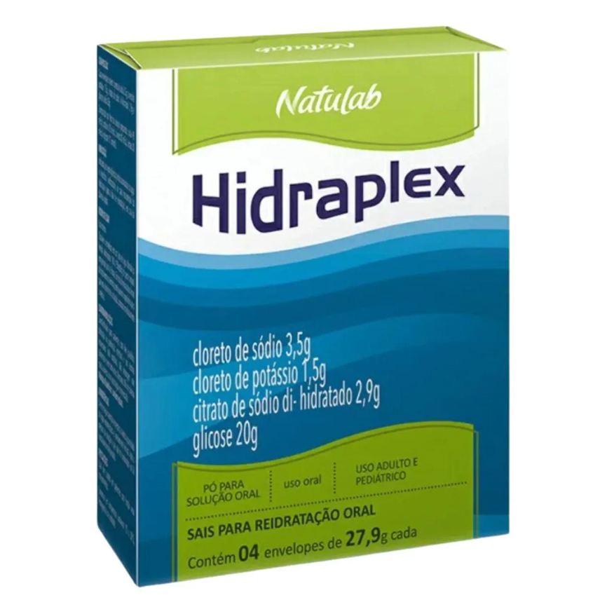 Natulab Hidraplex Soro para Reidratação Oral Natural Adulto e Pediatrico Caixa com 4 Env.