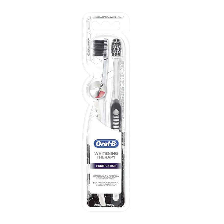 Oral-B Escova De Dente Whitening Therapy Purification Com Cerdas Extra Macias 2 Unidades