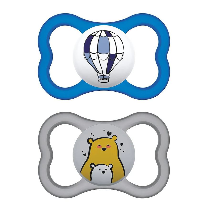 Mam Kit com 2 Chupetas Supreme Bico de Silicone 16m+ Azul