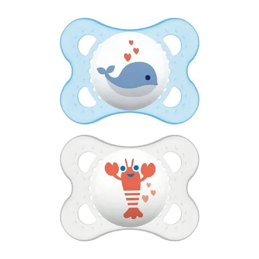 Mam Kit 2 Chupetas Coleção Fundo do Mar 0-6 Meses Azul