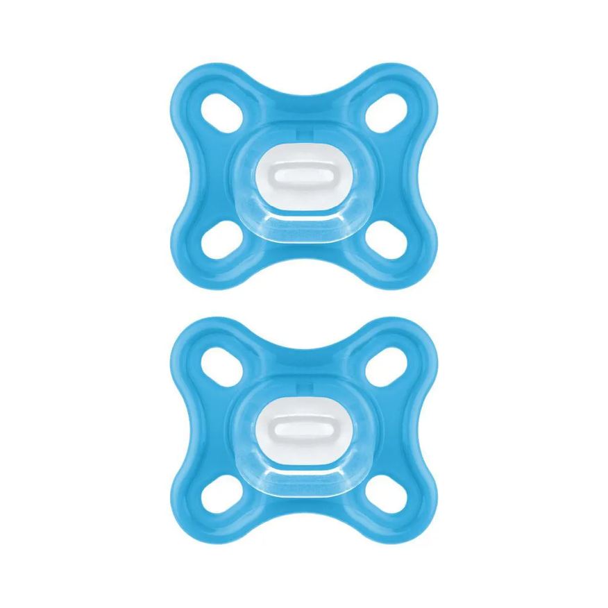 Mam Kit 2 Chupetas Confort 100% Silicone 0-2 Meses Azul