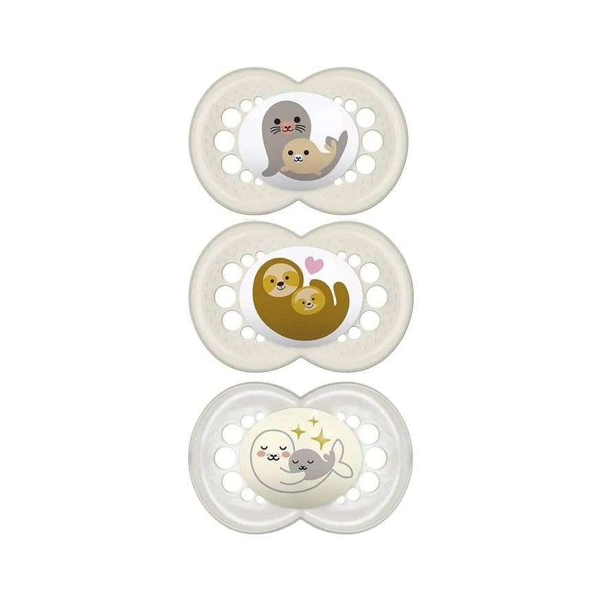 Mam Kit 3 Chupetas Bico em Silicone Original 6M+ Neutra