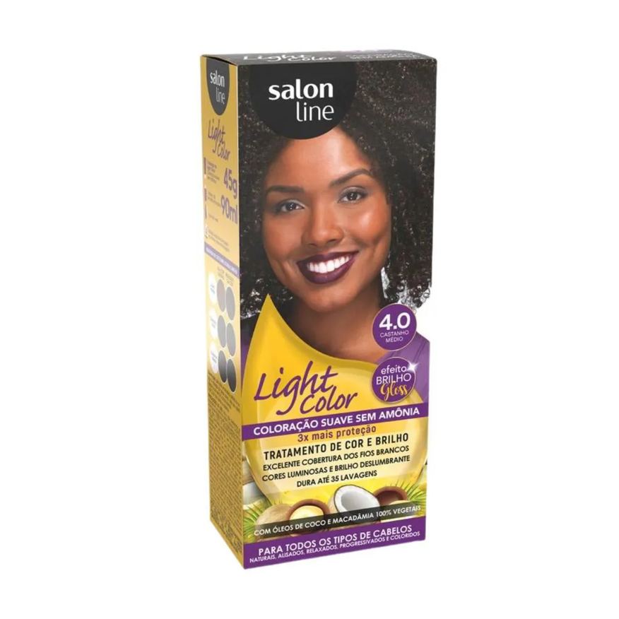 Salon Line Coloração Suave Light Color 4.0 Castanho Médio