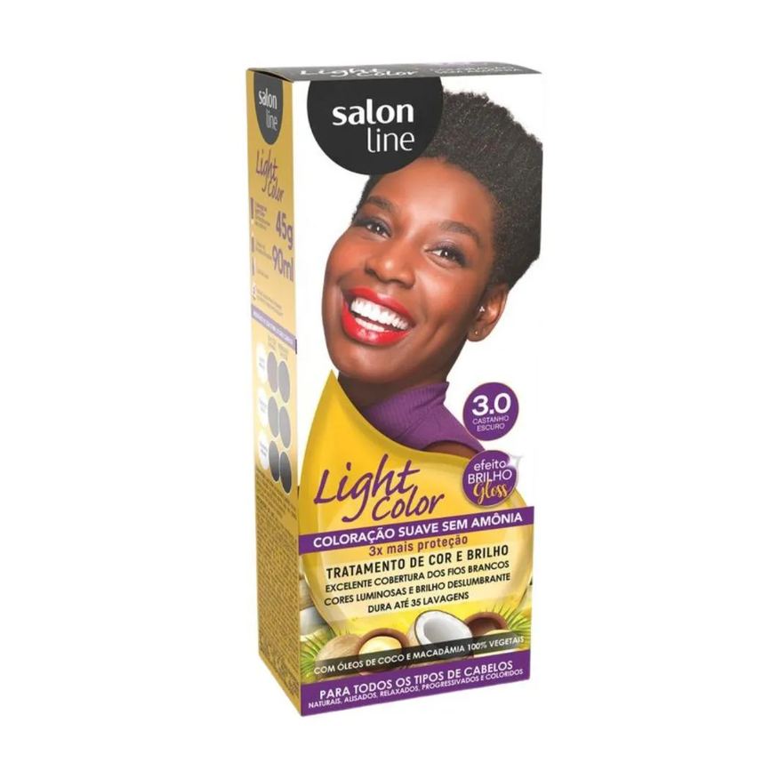 Salon Line Coloração Suave Light Color 3.0 Castanho Escuro