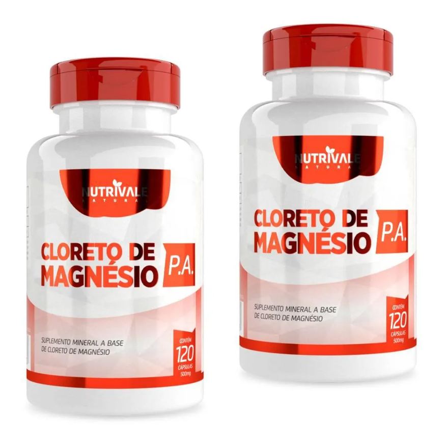 Nutrivale Kit 2 Cloreto de Magnésio Pa 120 cápsulas Incolor sem Sabor
