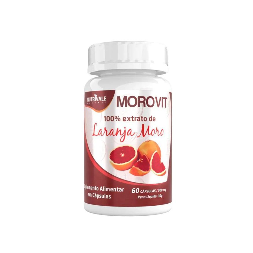 Nutrivale Morovit 100% Extrato de Laranja Moro 60 cápsulas Incolor sem Sabor