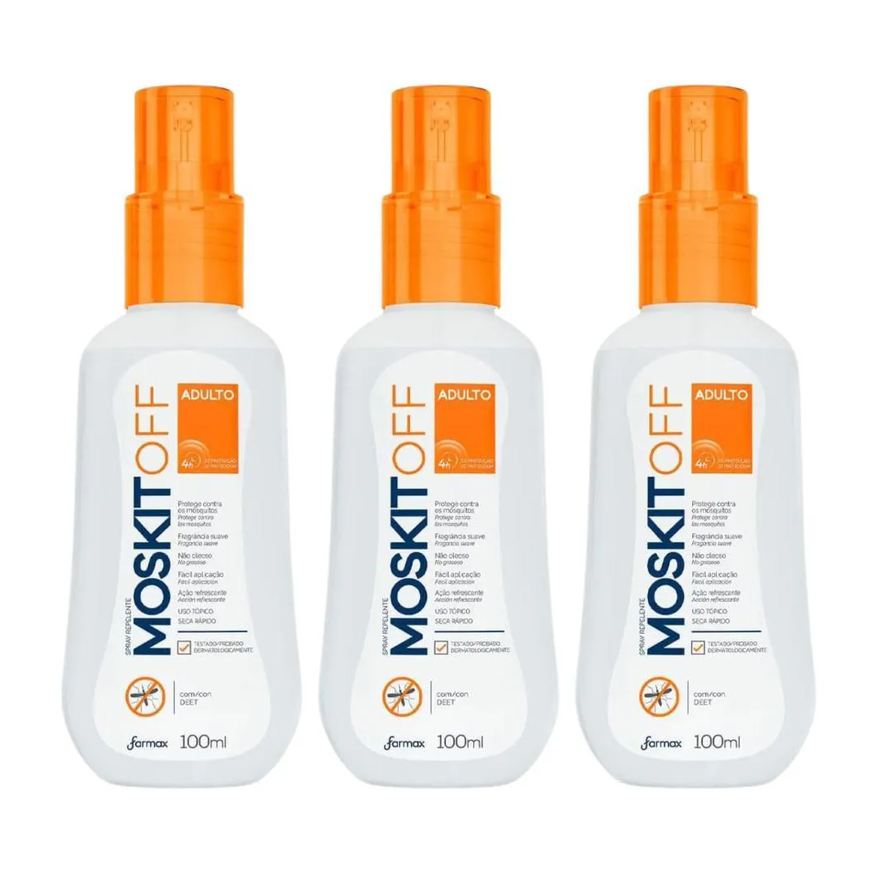 Spray Kit Repelente Farmax Moskitoff Adulto com 3 100ml