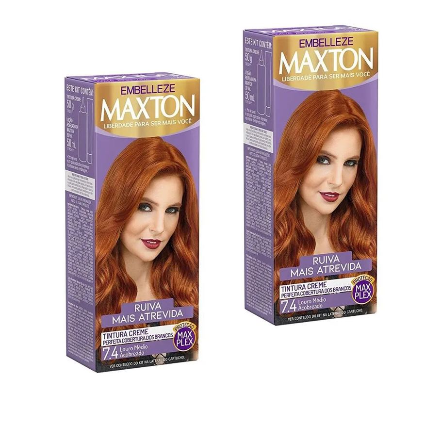 Maxton Tintura 7.4 Ruiva Mais Atrevida (Kit C/ 02Un)