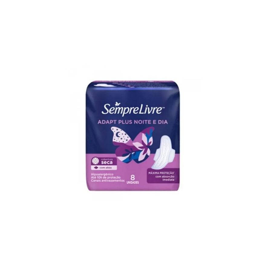 Sempre Livre Absorvente Com Abas Noturno Seca C/8Un