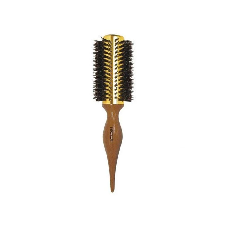 Ricca Escova de Cabelo Madeira Metal Point 25