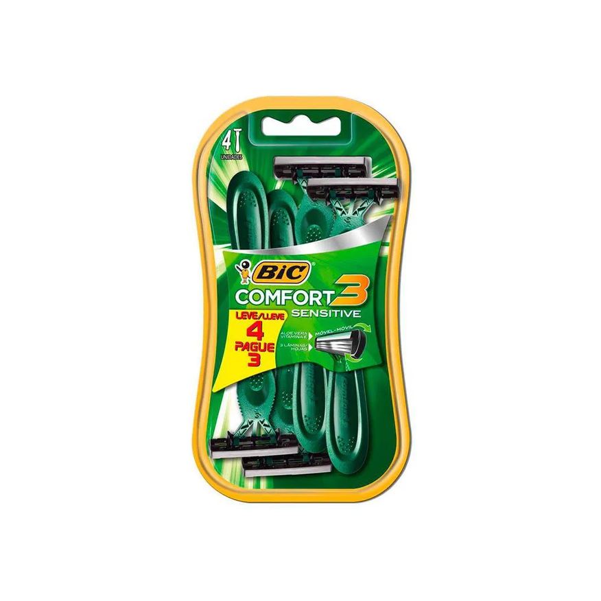 Bic Aparelho Barbear Comfort 3 Pele Sensivel Lv4 Pg3