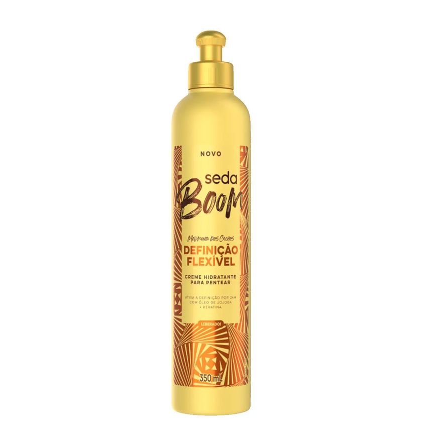 Seda Creme Hidratante para Pentear Cabelo Cacheado Ondulado Boom Pro Curvatura 350ml