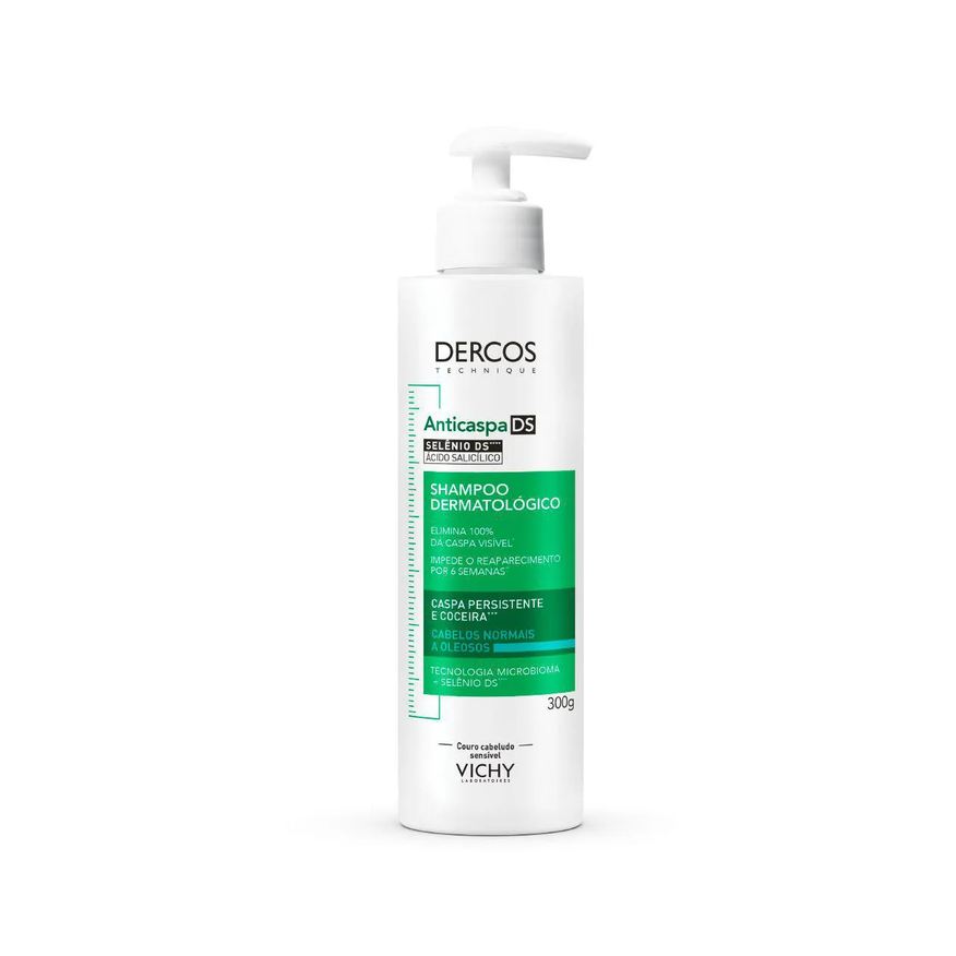 Vichy Shampoo Dercos Anticaspa DS Cabelos Normais e Oleosos Eliminação Total de Caspa 300g