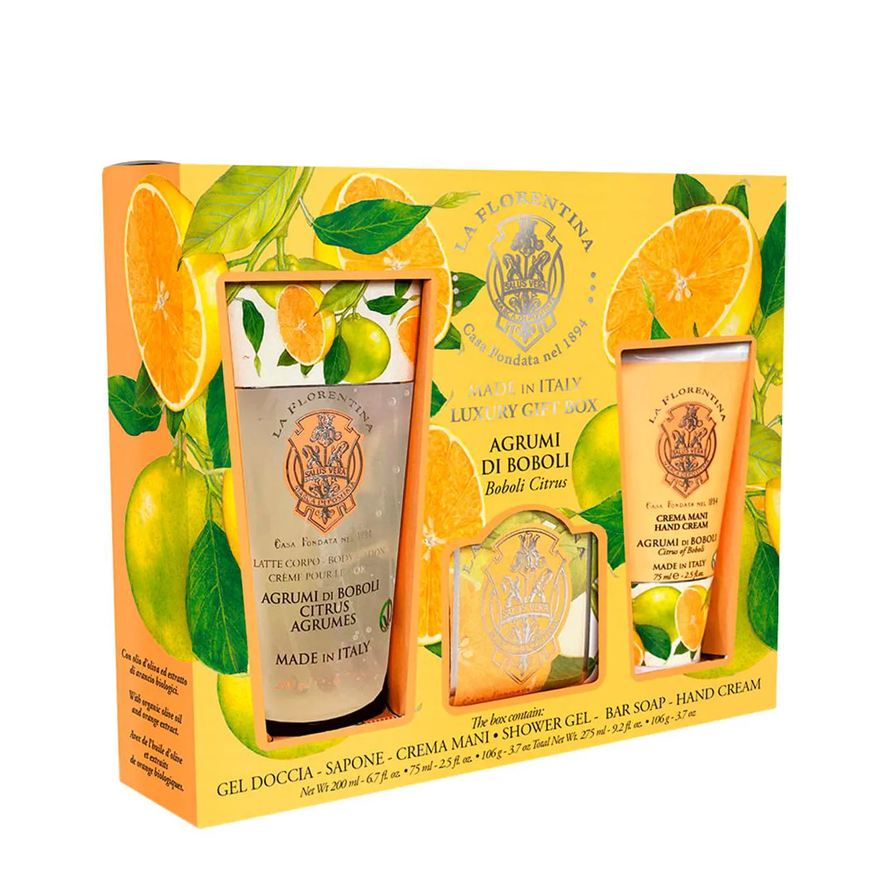 La Florentina Kit Agrumi Di Boboli - Sabonete em Barra 106g + Body Lotion 75ml + Shower Gel 200ml